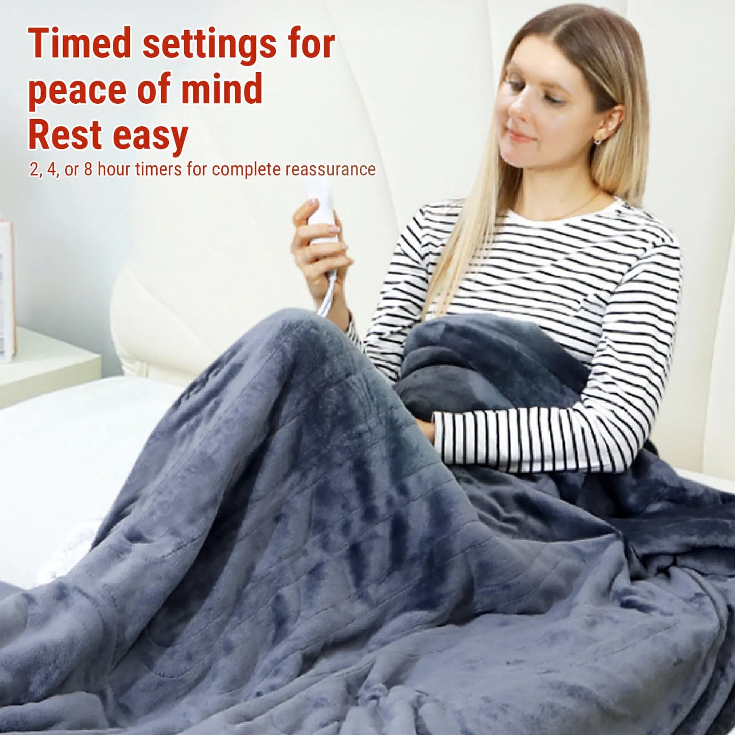 Electric Wearable Blanket with Sleeves Hood and Foot Pocket