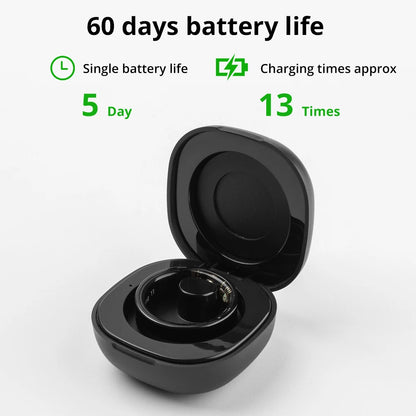 Smart Ring Men Women with Charging Case, Health and Sleep Monitor, Skin Temperature Monitor, 60 days battery life