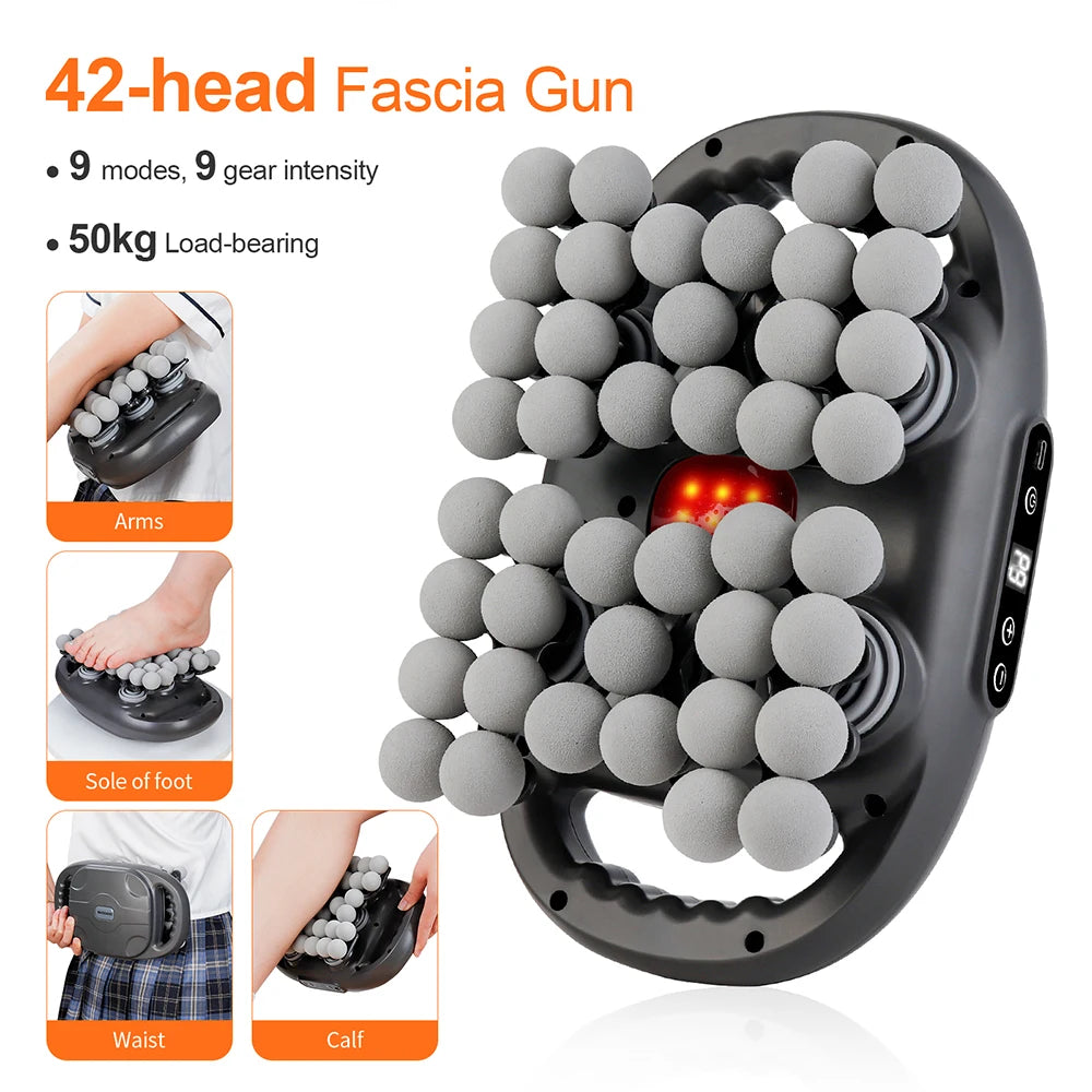 42-Heads Fascia Gun High-Frequency Vibration Body Massage