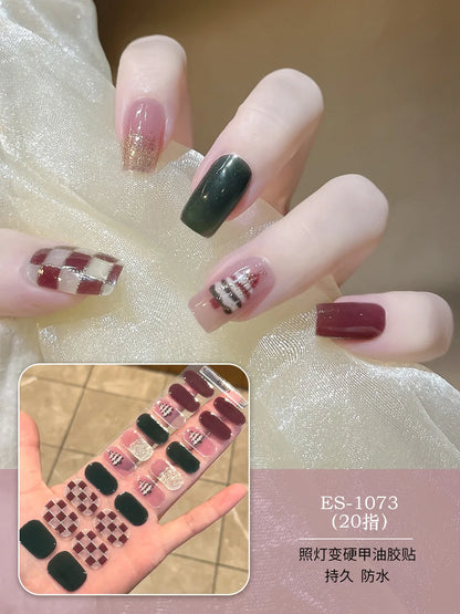 20 Tips Christmas Series UV Semi-cured Gel Nail Stickers
