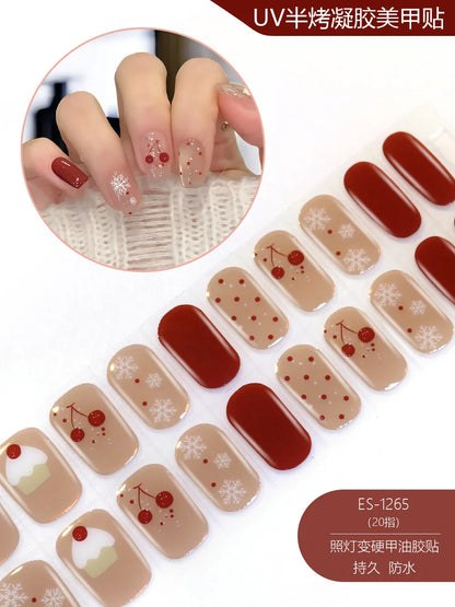 20 Tips Christmas Series UV Semi-cured Gel Nail Stickers
