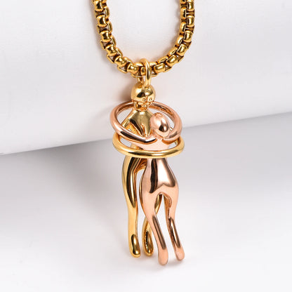 Couple's Stainless Steel Fashion Hug