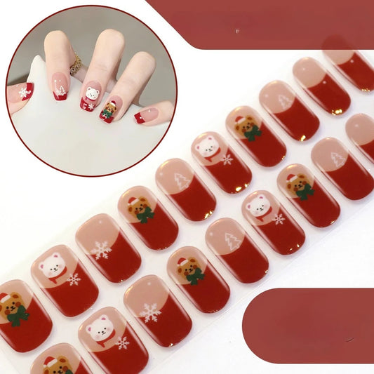 20 Tips Christmas Series UV Semi-cured Gel Nail Stickers