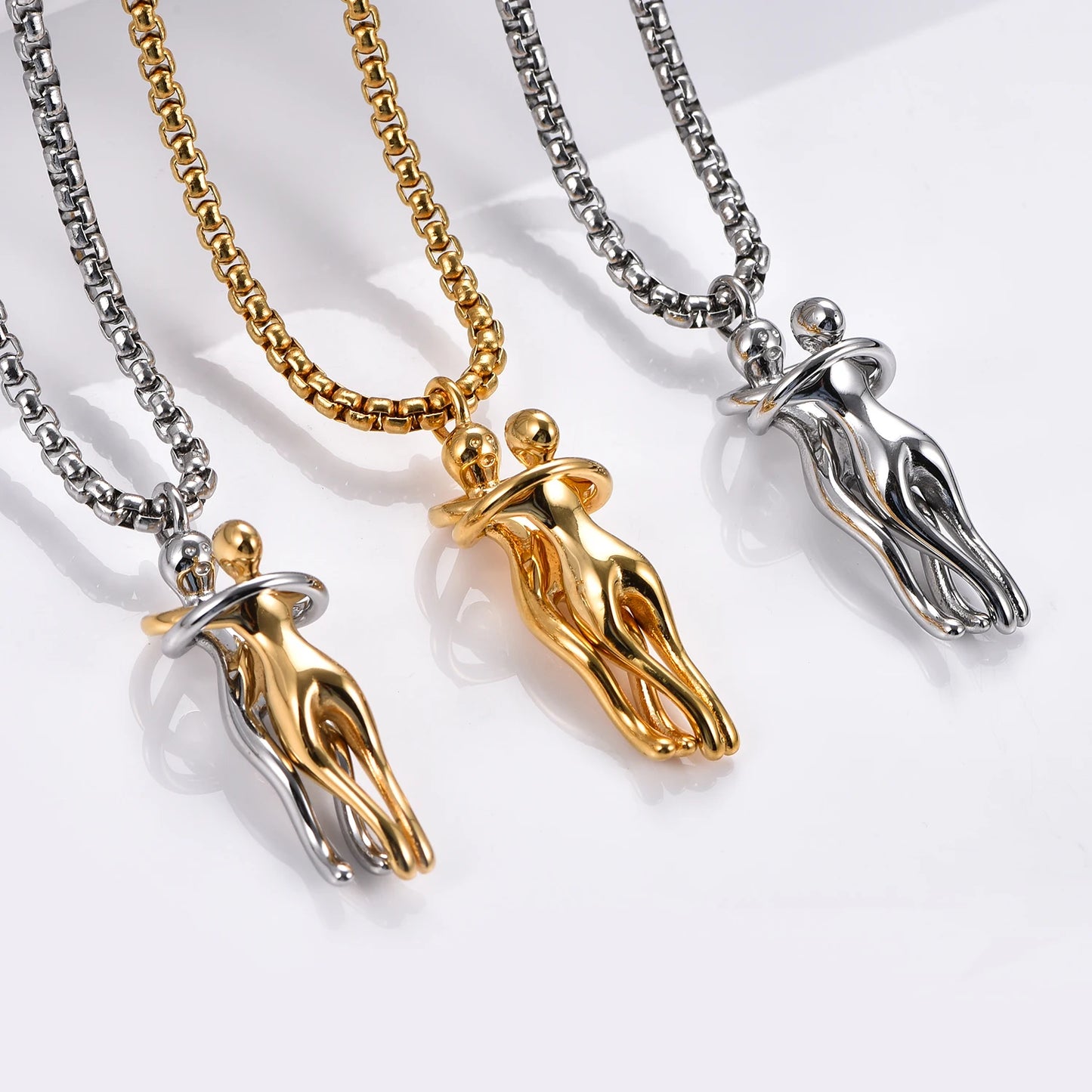 Couple's Stainless Steel Fashion Hug