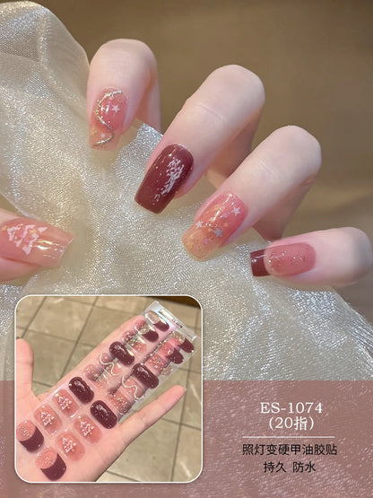 20 Tips Christmas Series UV Semi-cured Gel Nail Stickers