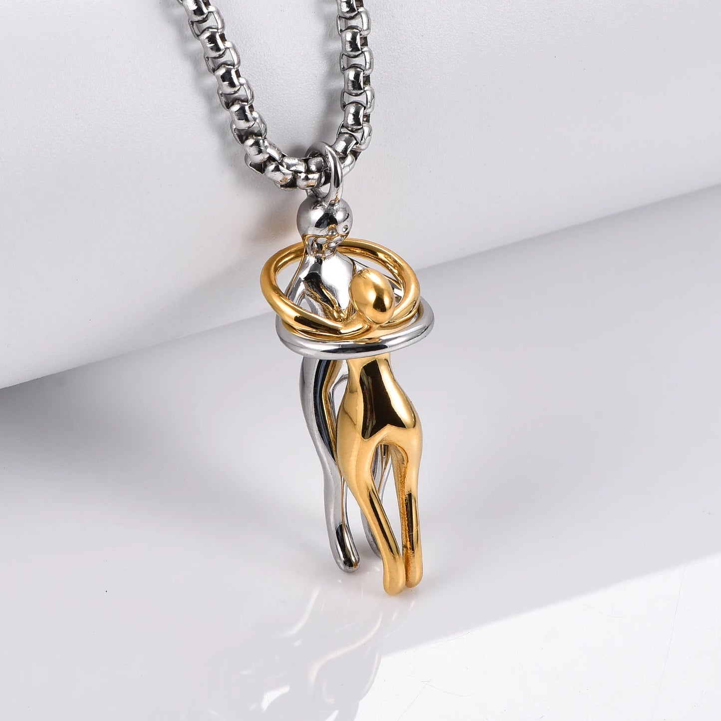 Couple's Stainless Steel Fashion Hug
