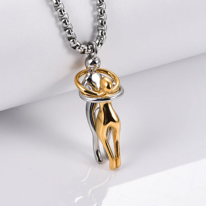 Couple's Stainless Steel Fashion Hug