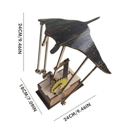 Artisan Wooden Manta Ray Automaton Handcrafted