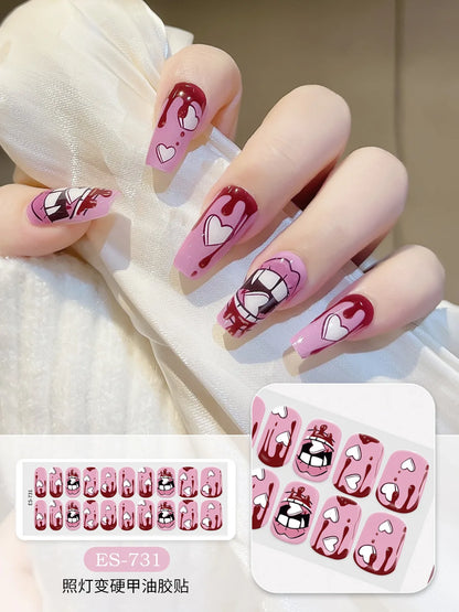 20 Tips Christmas Series UV Semi-cured Gel Nail Stickers