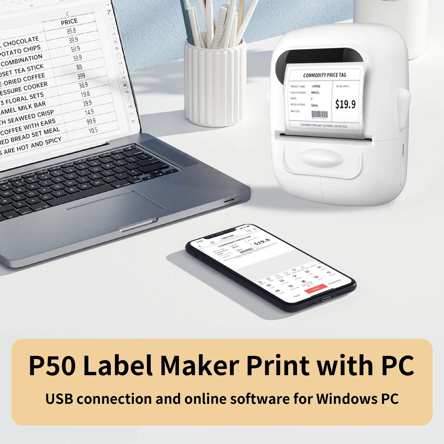 Handheld Label Maker P50 Label Printer