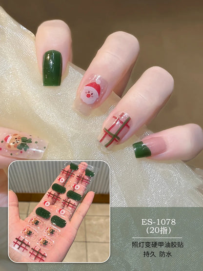 20 Tips Christmas Series UV Semi-cured Gel Nail Stickers