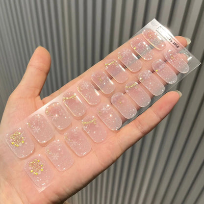 20 Tips Christmas Series UV Semi-cured Gel Nail Stickers