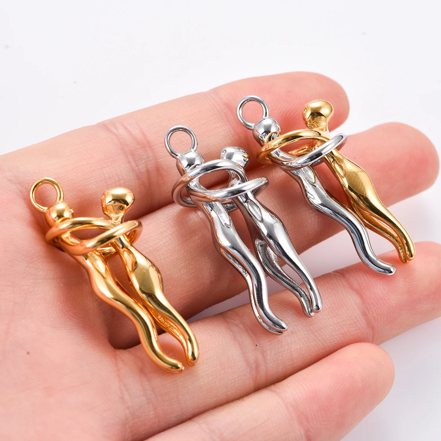 Couple's Stainless Steel Fashion Hug