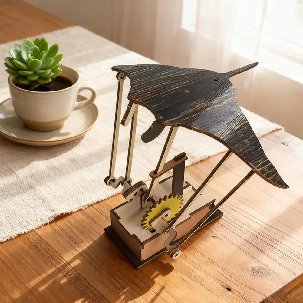 Artisan Wooden Manta Ray Automaton Handcrafted