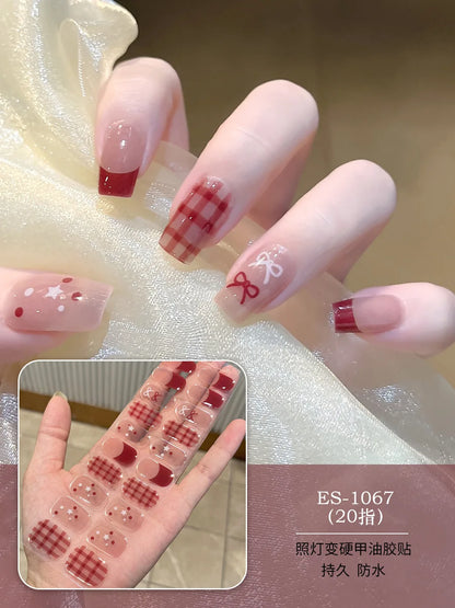 20 Tips Christmas Series UV Semi-cured Gel Nail Stickers