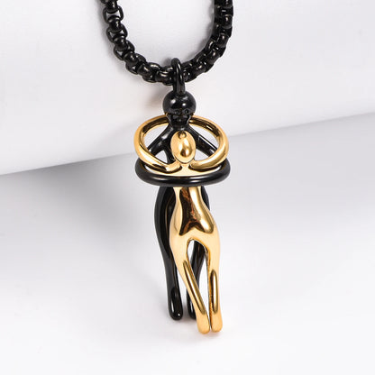 Couple's Stainless Steel Fashion Hug