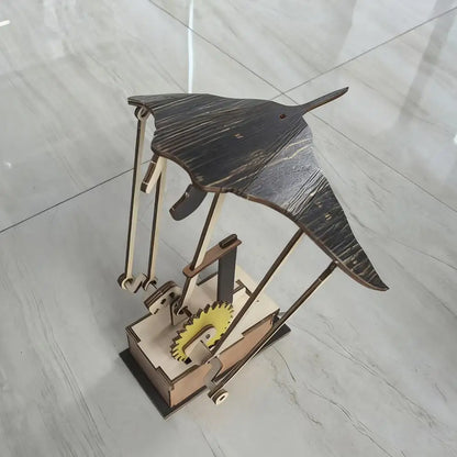 Artisan Wooden Manta Ray Automaton Handcrafted