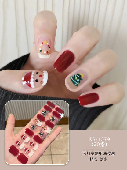 20 Tips Christmas Series UV Semi-cured Gel Nail Stickers