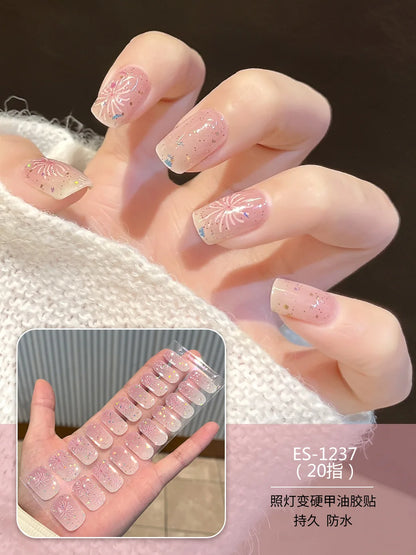 20 Tips Christmas Series UV Semi-cured Gel Nail Stickers