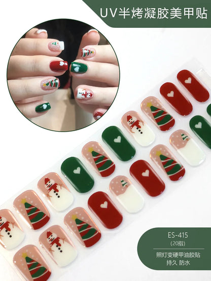 20 Tips Christmas Series UV Semi-cured Gel Nail Stickers
