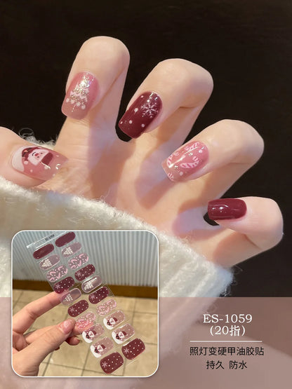 20 Tips Christmas Series UV Semi-cured Gel Nail Stickers