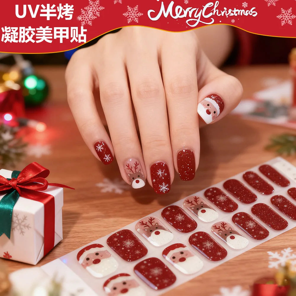 20 Tips Christmas Series UV Semi-cured Gel Nail Stickers
