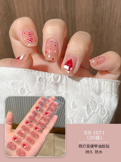 20 Tips Christmas Series UV Semi-cured Gel Nail Stickers