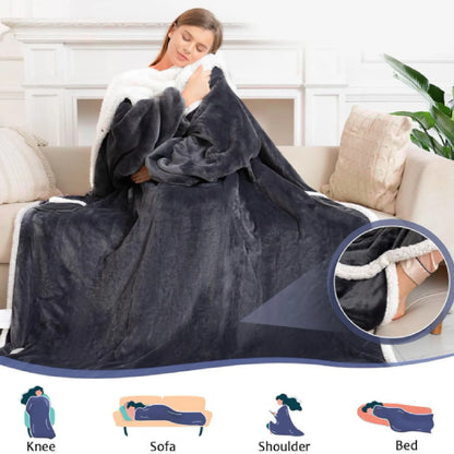 Electric Wearable Blanket with Sleeves Hood and Foot Pocket
