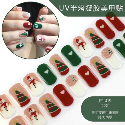 20 Tips Christmas Series UV Semi-cured Gel Nail Stickers